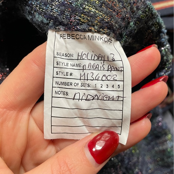 Rebecca Minkoff Shimmer Pants with Zippers and Stretch Back - Picture 7 of 7